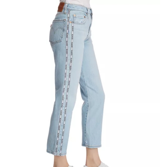 Levi's 501 High Rise Straight Cropped Jeans Logo - Picture 8 of 8